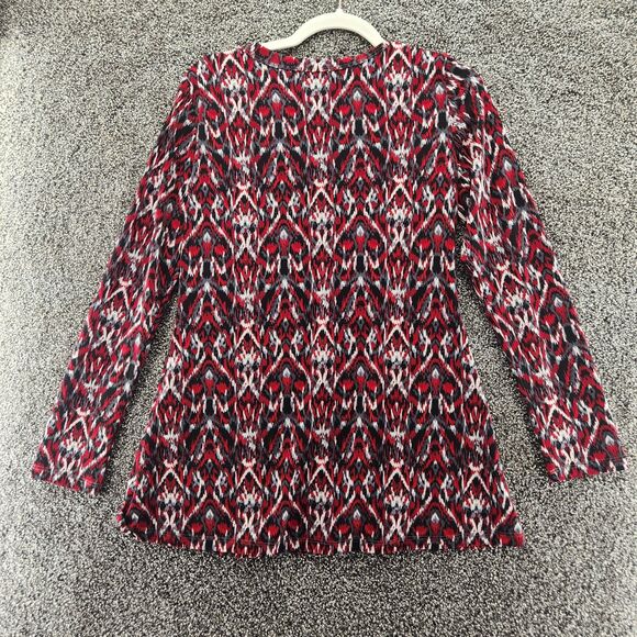 Karen Kane small red long sleeve rounded neckline blouse - Picture 8 of 8